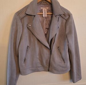 Philosophy Faux Suede / Leather Moto Jacket Large Very Soft